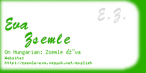 eva zsemle business card